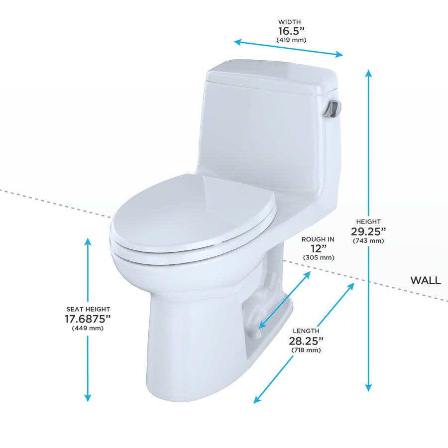 Toto Ultramax One Piece Elongated Gpf Ada Compliant Toilet With Right Hand Trip Lever